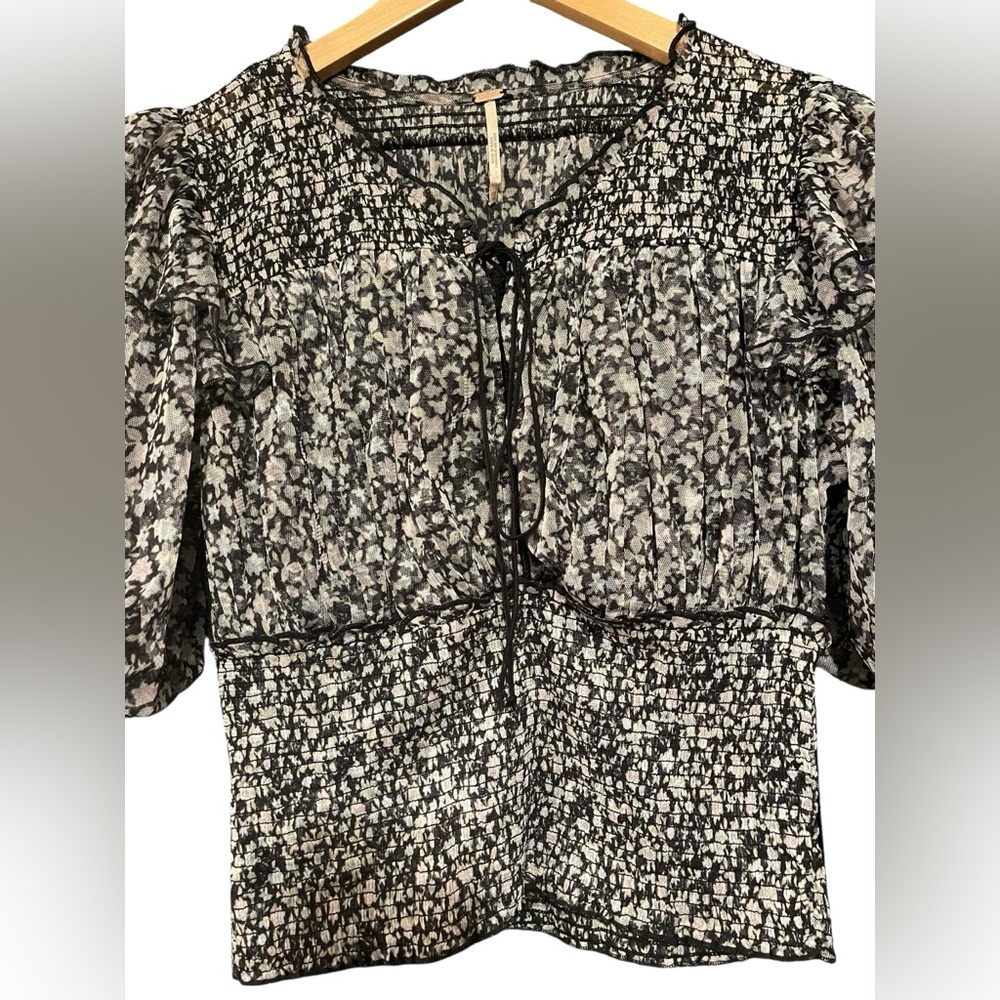 Free People Floral Milkmaids Blouse - Picture 4 of 4